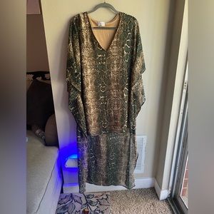 Adrienne Snake Print High Low Dress